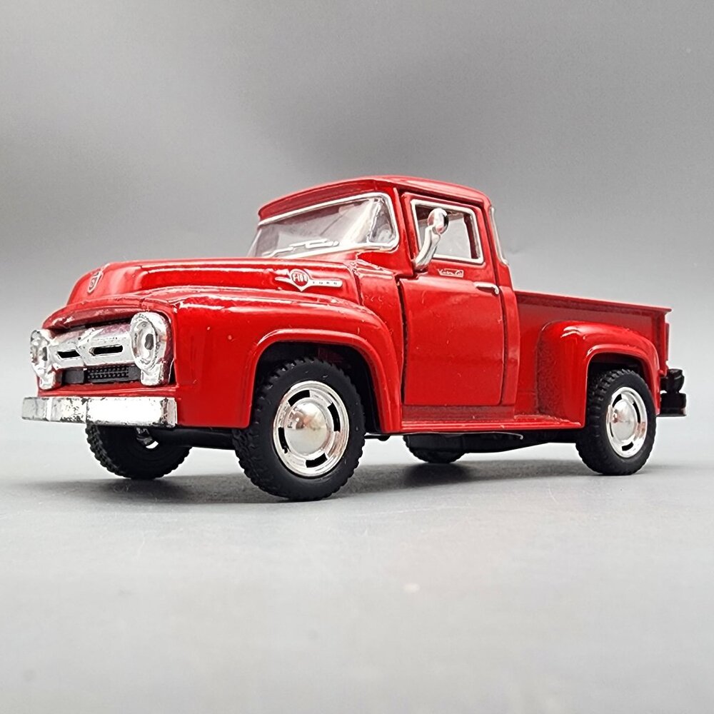 Kinsmart 1956 Ford F-100 Pickup Red Diecast Model Truck 1:36 Scale Toy Car